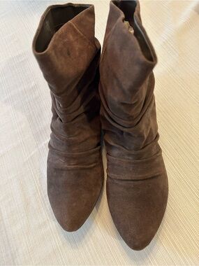 Women's Nine West Brown Suede Slouch Ankle Boots